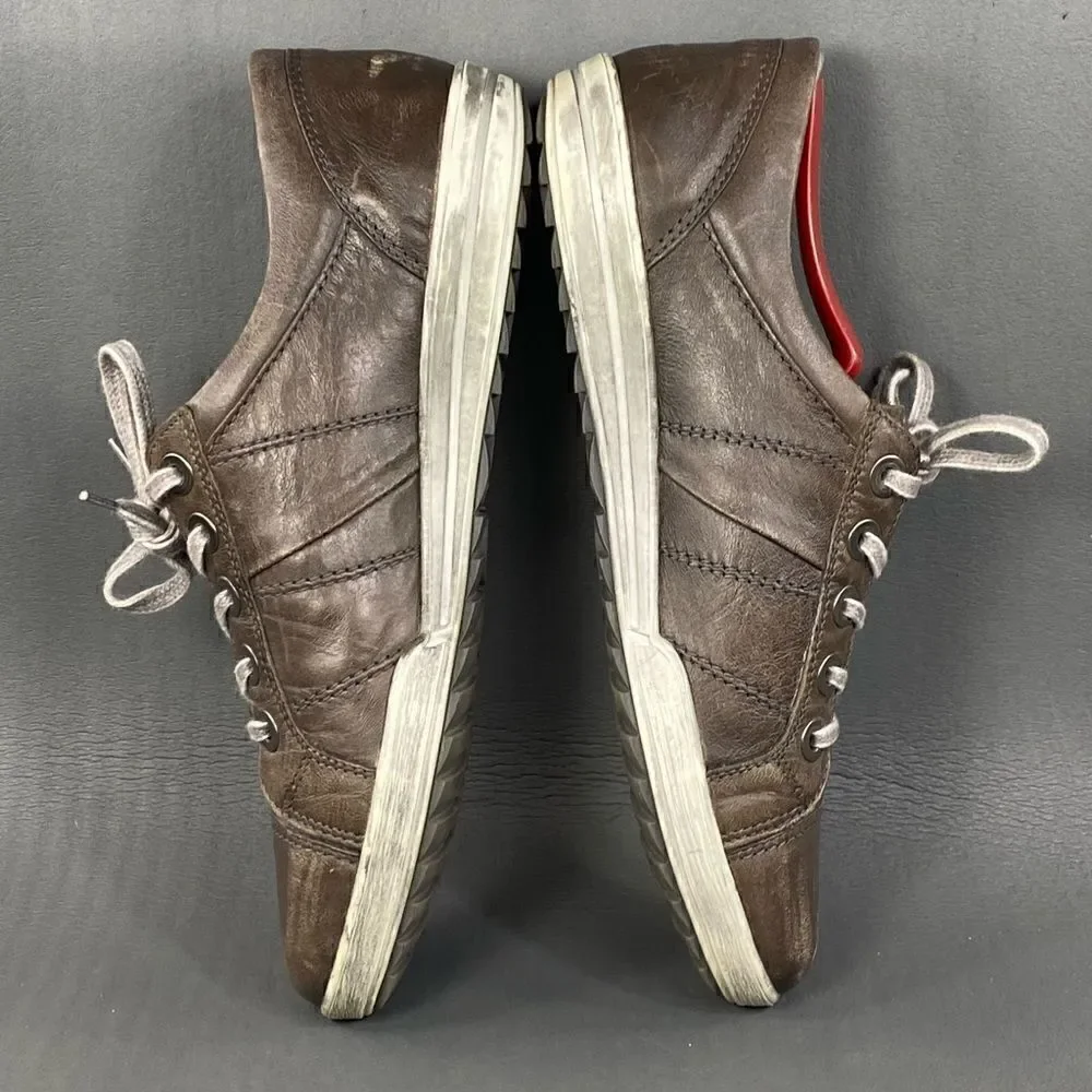 Josef Seibel Gray Metallic Leather sneaker shoe womens size 8.5 (39)